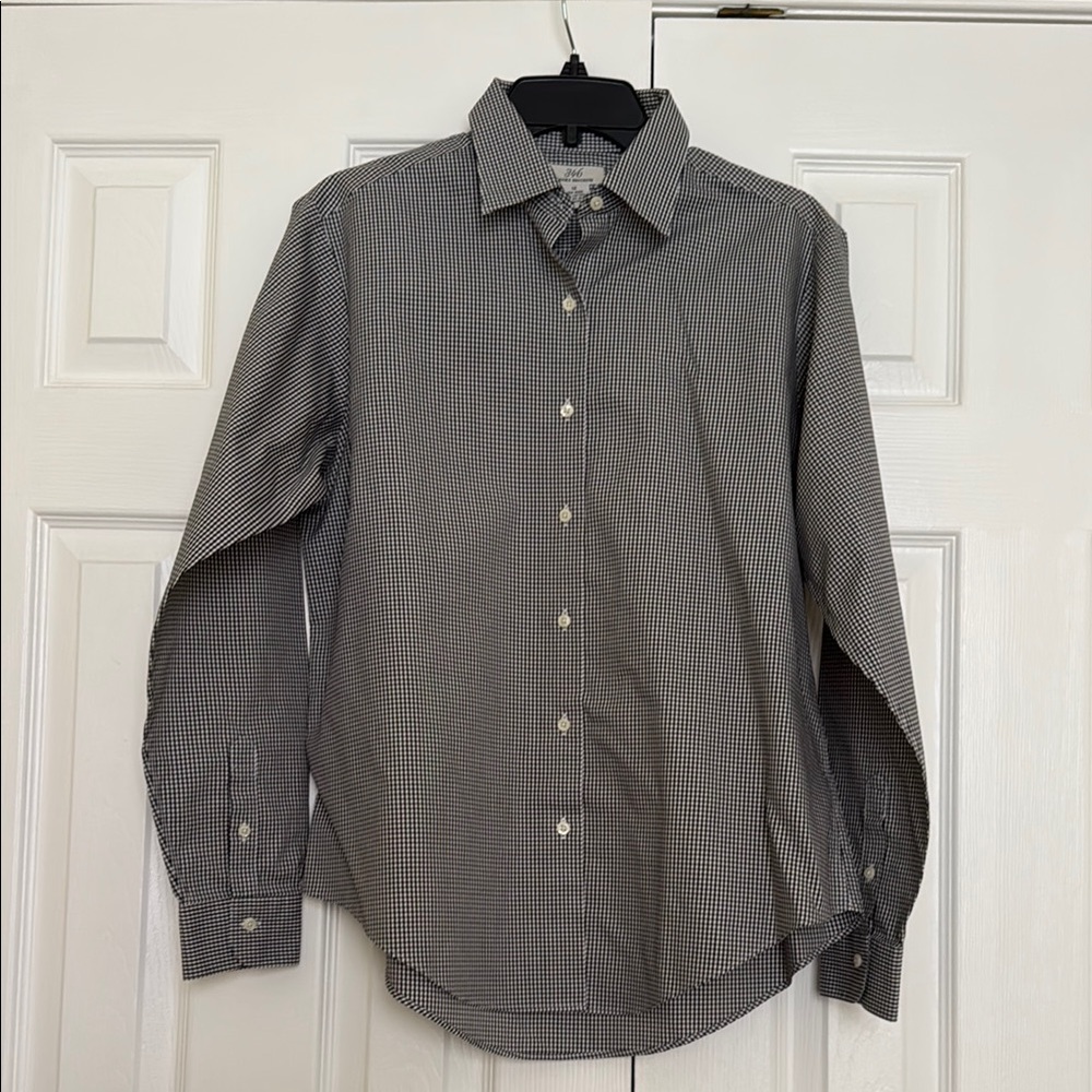 Women’s Brooks Brothers Black and White Casual Button Down Shirt, Size 12